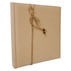 LIVRE D'OR CARTON 40P 24X25CM LIN NATURE