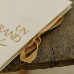 LIVRE D'OR CARTON UN GRAND MERCI 68P 22X19CM CRÈME