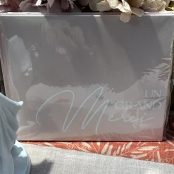 LIVRE D'OR CARTON UN GRAND MERCI 68P 22X19CM ROSE