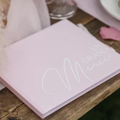 LIVRE D'OR CARTON UN GRAND MERCI 68P 22X19CM ROSE