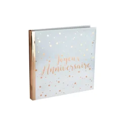 LIVRE D'OR JOYEUX ANNIVERSAIRE 20P 24CM ROSE GOLD