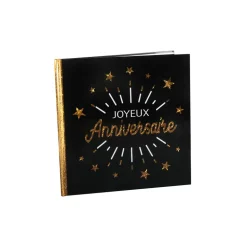 LIVRE D'OR JOYEUX ANNIVERSAIRE HOLO 20P 24CM NOIR