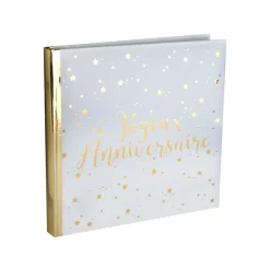 LIVRE OR JOYEUX ANNIVERSAIRE BLANC ET OR
