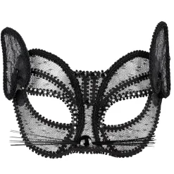 LOUP DENTELLE CHATTE NOIR LUXE FEMME