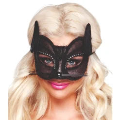 LOUP DENTELLE CHATTE NOIR LUXE FEMME