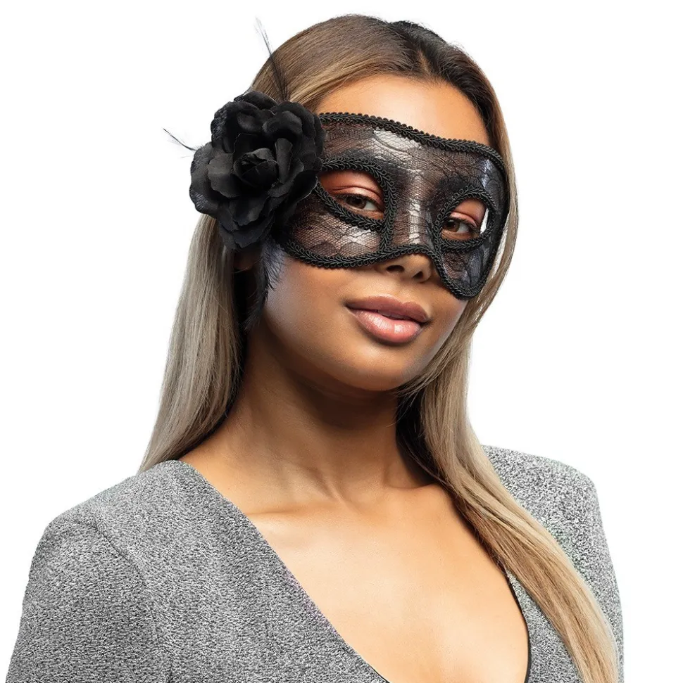 LOUP DENTELLE MYSTIQUE ROSE NOIR