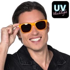 LUNETTES FESTIVES PC POP ORANGE FLUO UV ADULTE
