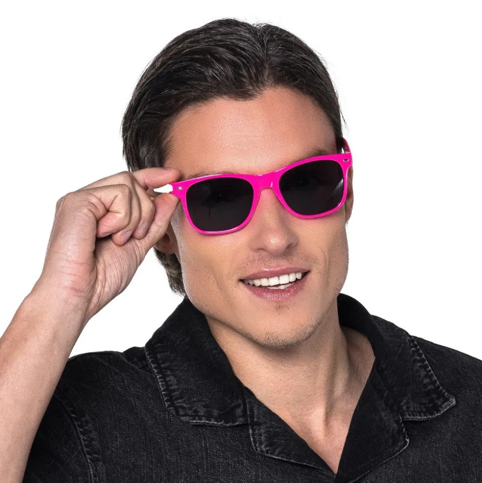 LUNETTES FESTIVES PC POP ROSE FLUO UV ADULTE