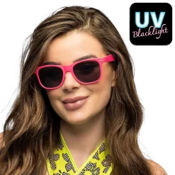 LUNETTES FESTIVES PC POP ROSE FLUO UV ADULTE
