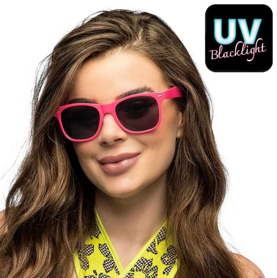 LUNETTES FESTIVES PC POP ROSE FLUO UV ADULTE