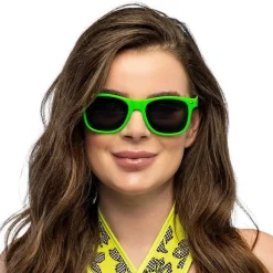 LUNETTES FESTIVES PC POP VERT FLUO UV ADULTE