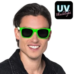 LUNETTES FESTIVES PC POP VERT FLUO UV ADULTE
