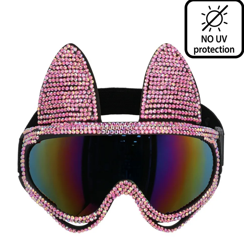 LUNETTES FESTIVES SKI GLAM CAT STRASS ROSE ADULTE