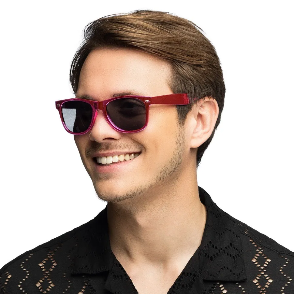 LUNETTES FESTIVES SOLEIL ROSE MÉTAL ADULTE