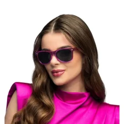 LUNETTES FESTIVES SOLEIL ROSE MÉTAL ADULTE