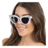LUNETTES FESTIVES STRASS ARGENT BLANC ADULTE