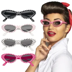 LUNETTES SOLEIL PIN-UP À POIS ANNÉES 50 FEMME