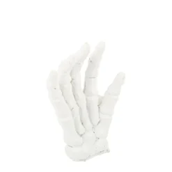 2 MAINS DE SQUELETTE RÉSINE BLANC 6.5X4.5CM