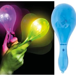 MARACA LUMINEUX LED 15CM COLORÉ