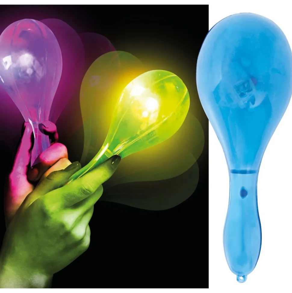 MARACA LUMINEUX LED 15CM COLORÉ