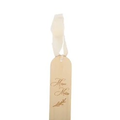 MARQUE-PAGE MERCI MAÎTRE BOIS AVEC RUBAN 15X5CM