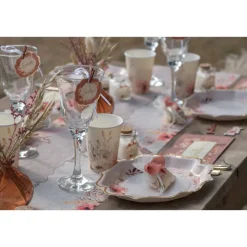 6 MARQUE-PLACES AMOUR FLORAL 5.5CM TERRRACOTTA