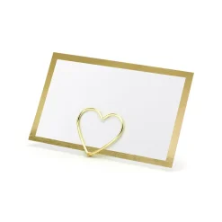 10 MARQUE-PLACES BLANC BORD DORÉ 9.5X5.5CM