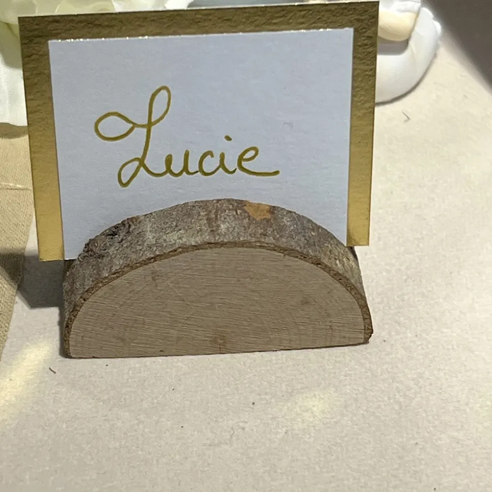 10 MARQUE-PLACES BLANC BORD DORÉ 9.5X5.5CM