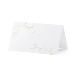 10 MARQUE-PLACES BLANC BRANCHES DORÉES 9.5X5.5CM