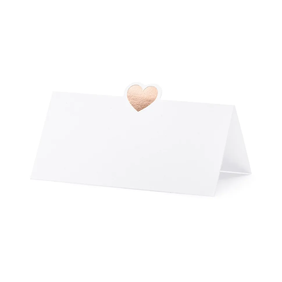 10 MARQUE-PLACES BLANC CUR OR ROSE10X5CM