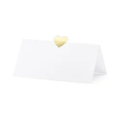 10 MARQUE-PLACES BLANC CUR OR 10X5CM