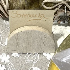 3 MARQUE-PLACES BOIS ARRONDI 4X6X1.5CM NATUREL