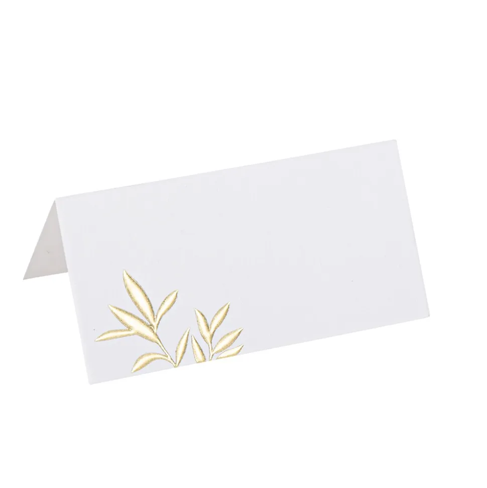 10 MARQUE-PLACES CARTON JOLIS BRINS 8X4CM OR