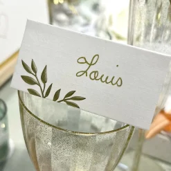 10 MARQUE-PLACES CARTON JOLIS BRINS 8X4CM OR