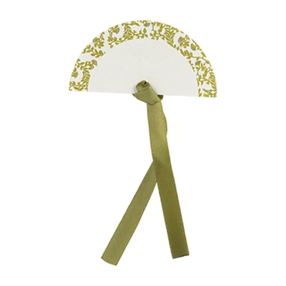 10 MARQUE-PLACES CARTON ÉVENTAIL BOTANIC 8X4CM