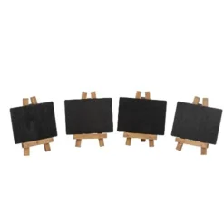 4 MARQUE-PLACES CHEVALET ARDOISE 7X8CM NOIR