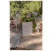 MARQUE-TABLE ARDOISE SOCLE BOIS 10X14CM BLANC
