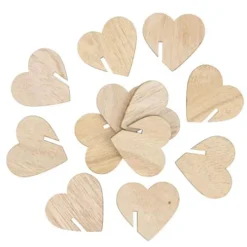 12 MARQUE-VERRES BOIS C?'UR 4.5X4CM NATURE