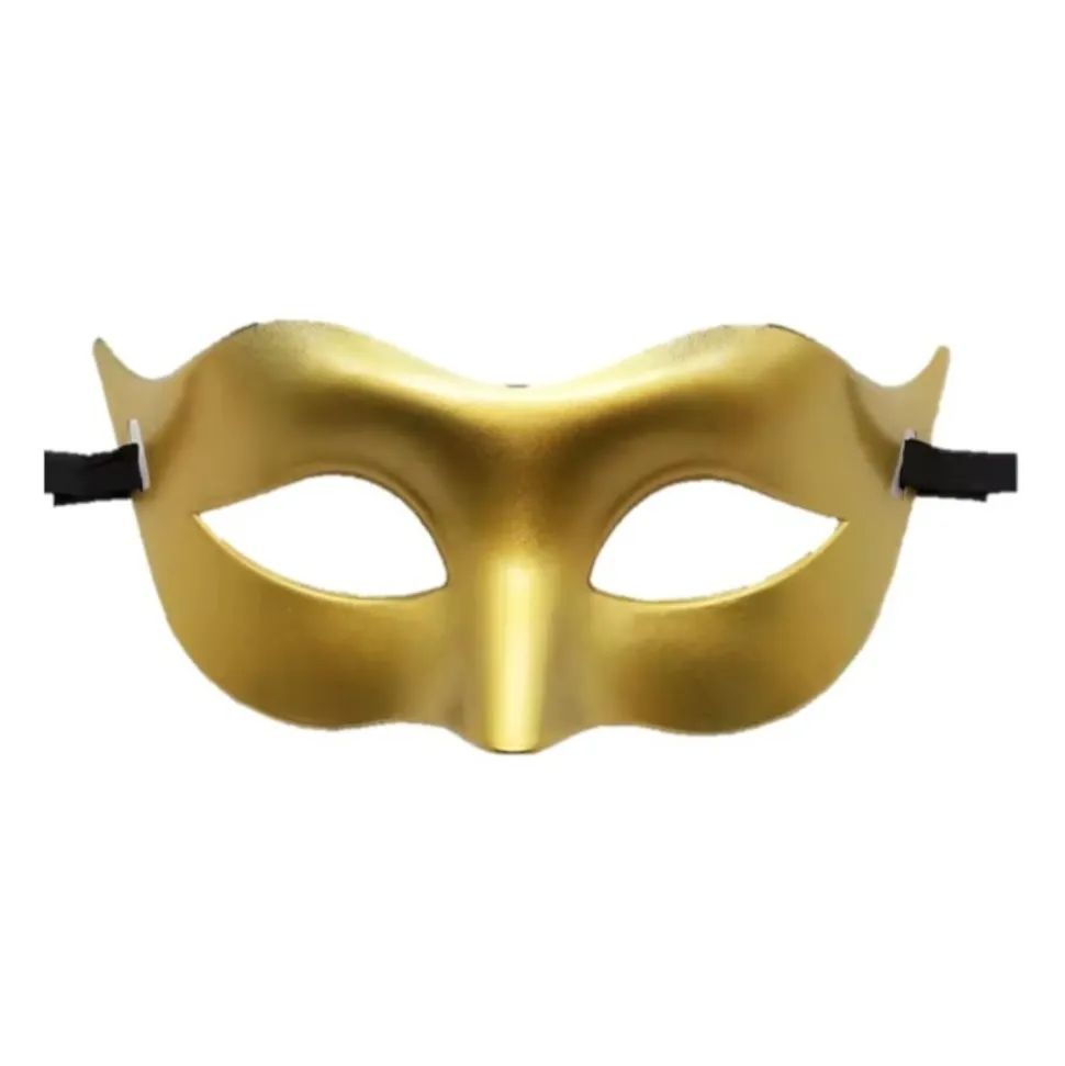 MASQUE BAL VÉNITIEN PLASTIQUE 16.5 X 8CM OR ADULTE