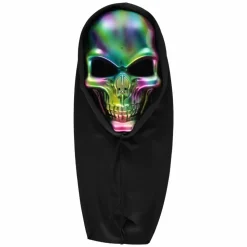 MASQUE CRÂNE SQUELETTE IRIDESCENT CAPUCHE ADULTE