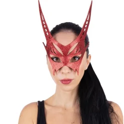 MASQUE DIABLE ROUGE PAILLETÉ ADULTE