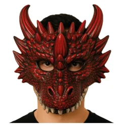 MASQUE FACIAL EVA DRAGON DIABOLIQUE ROUGE ADULTE