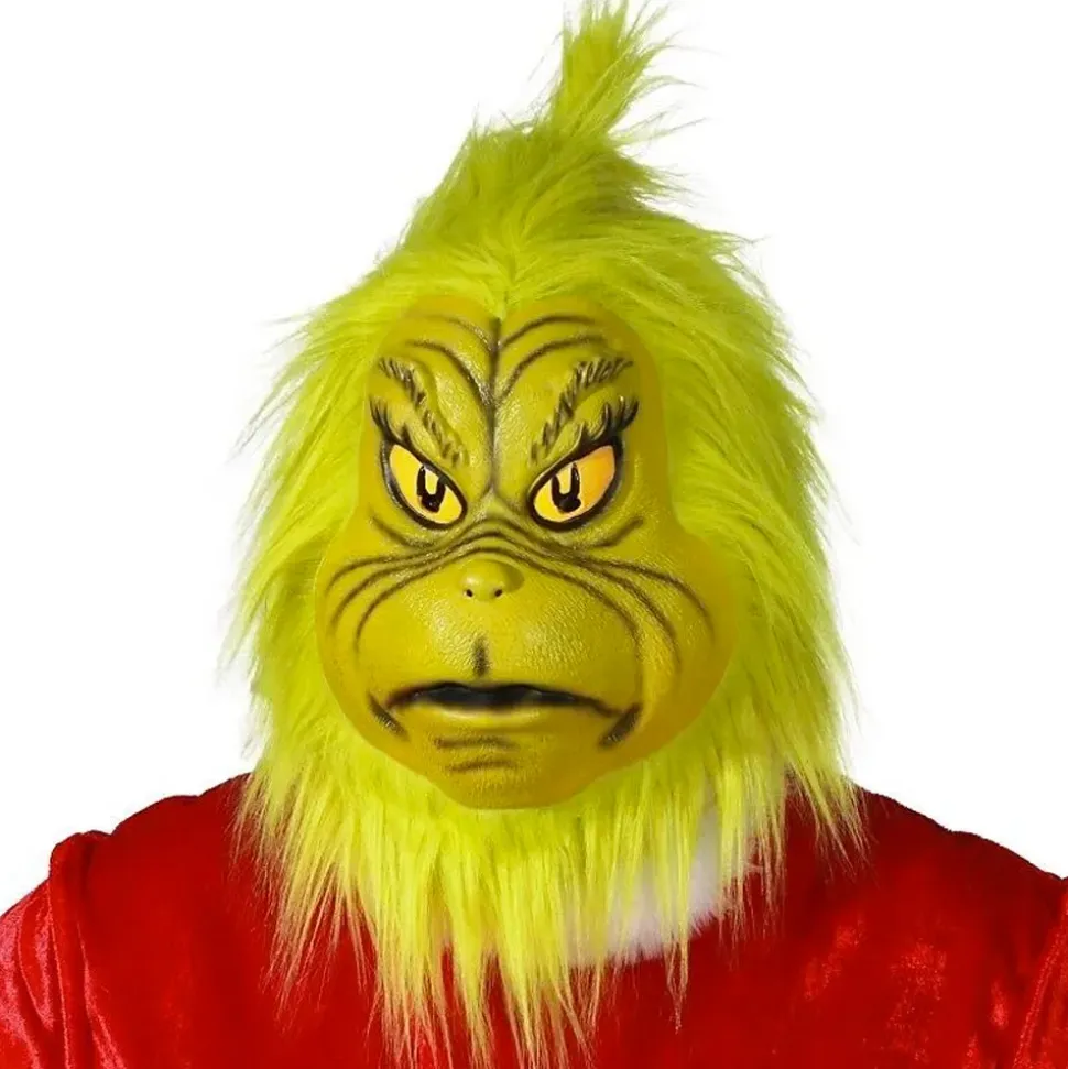 MASQUE GRINCH CROQUE-MITAINE POILU VERT ADULTE