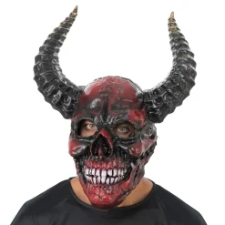 MASQUE INTÉGRAL DÉMON SQUELETTE ROUGE ADULTE