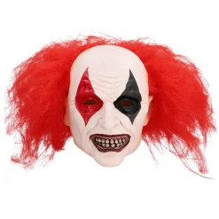 MASQUE LATEX CLOWN PERRUQUE ÉBOURIFFÉE ADULTE