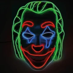 MASQUE LED VISAGE CLOWN TUEUR ADULTE