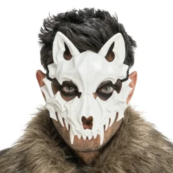 MASQUE PLASTIQUE LOUP SQUELETTE BLANC ADULTE