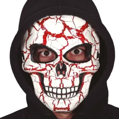 MASQUE PLASTIQUE TÊTE DE MORT CRAQUELÉ SANG ADULTE