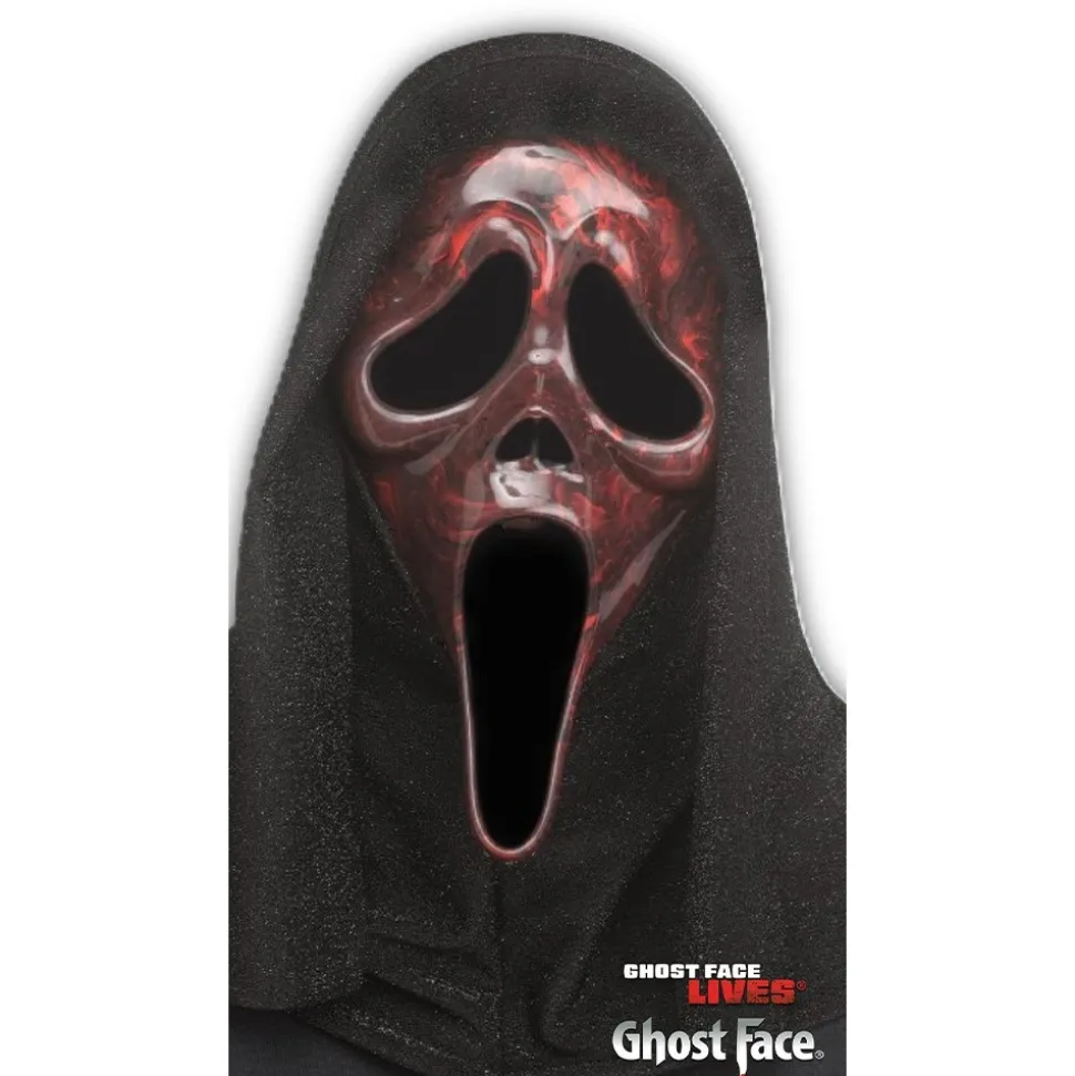 MASQUE PVC CAPUCHE RED MARBLE FILM HORREUR ADULTE