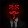 MASQUE RIGIDE ANONYMOUS VENDETTA LED ROUGE ADULTE